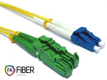 Optický patchcord, 9/125,E2000/APC-LC/PC, SM, duplex, 12m